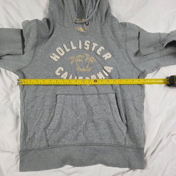Hollister California Mens Medium Gray Hooded Sweatshirt Pullover Casual Winter - Picture 7 of 10